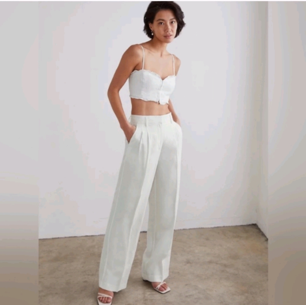 Wilfred White Wide-Leg Pants